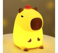 Cute Capybara Night Light, Squishy Animal LED Night Lamp Rechargeable, Novelty Nursery Lamp Nightlight for Kids, 2 Levels Dimmable Touch Lamp for Bedroom, Room Decor Gifts Stuff for Girls Boys