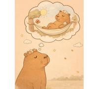 Cute Capybara Notebook: Daydream: Aesthetic College Ruled Lined Notebook for Teens, Students and Capybara Lovers
