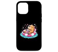 Cute Capybara On Pool Float Drinking Bubble Tea Lover Girls Case for iPhone 12/12 Pro