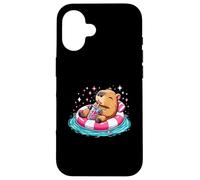 Cute Capybara On Pool Float Drinking Bubble Tea Lover Girls Case for iPhone 16