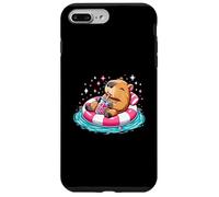 Cute Capybara On Pool Float Drinking Bubble Tea Lover Girls Case for iPhone 7 Plus/8 Plus