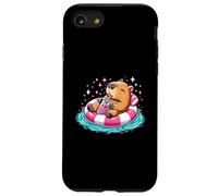 Cute Capybara On Pool Float Drinking Bubble Tea Lover Girls Case for iPhone SE (2020) / 7/8