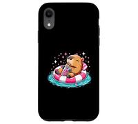 Cute Capybara On Pool Float Drinking Bubble Tea Lover Girls Case for iPhone XR