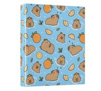 Cute Capybara Orange 3 Ring Binder 1.5 Inch Round Ring Binder View Binder Holds 200 Documents for Home School Office Use