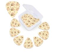 Cute Capybara Pattern Guitar Picks 12 Pack with Organizer Box, 0.46 0.71 0.96 mm Includes Thin Medium Heavy Thickness,Abstract Guitar Pick Plectrums for Electric Guitar Ukulele Bass