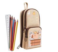 Cute Capybara Pencil Case, Large Capacity Schoolbag Pen Pouch, 8.66x3.94x2.76 inches, Aesthetic Stationery Holder, Zippered Storage Bag for Students, Art Supplies & Travel, Multicolored, Buddhist