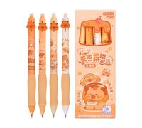 Cute Capybara Pens - Retractable Erasable Ink, Robust Writing Tool for Note-Taking, Cartoon Animal Accessory, School Stationery Item with Heat-Sensitive Grip, Student Pen for Error Correction