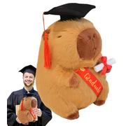 Cute Capybara Plush - Graduation Stuffed Doll, Soft Hugging Toy, Doctoral Hat Design With Premium Plush Fabric And PP Cotton Filling | Graduation Memory Gift For College High School Preschool Photo
