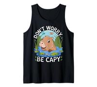 Cute Capybara Pond Vibes Graphic | Dont Worry Be Capy Tank Top