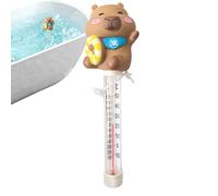 Cute Capybara Pool Thermometer Floating, Easy Read Pool Water Temperature Gauge with String, for Bathtub Shower, Swimming Pools, Spa, Hot Tubs, Ponds