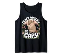 Cute Capybara Positivity Graphic | Dont Worry Be Capy Tank Top