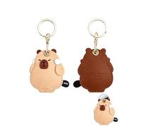 Cute Capybara PU Leather Keychain Case for AirTag
