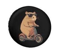 Cute Capybara Scooter Spare Tire Cover Waterproof Oxford Cloth Adjustable Foldable Wheel Protector