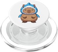 Cute Capybara Shark Costume Cartoon Brazil PopSockets PopGrip for MagSafe