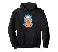 Cute Capybara Shark Costume Cartoon Brazil Pullover Hoodie