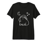 Cute Capybara Sleepy Nightcap Moon Calm Goodnight Premium T-Shirt