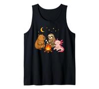 Cute Capybara Sloth Axolotl Campfire Camping Tank Top