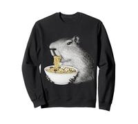 Cute Capybara Slurping Ramen Noodles Funny Foodie Art Sweatshirt