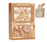 Cute Capybara Small Pocket Notebook - Kawaii Gachapon Style Stress Toy | Mini Stationery Set With Pen For Writing Daily Journaling | For Women Men Kids Boys Students School Supplies, Portable Memo Pad