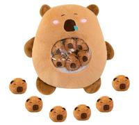 Cute Capybara Snack Pillow, Stuffed Animal Plush Toy with 6 Removable Mini Capybara Plush Toys, Creative Stuffed Animal Pillow Gift for Teens Girls Kids for Sofa, Bed Room,Travel (Brown)
