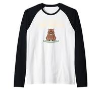 Cute Capybara Stress Relief No Stress Chill Life Relaxing Raglan Baseball Tee