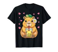 Cute Capybara Turtle Boba Tea Kawaii Anime Y2K Capibara Girl T-Shirt