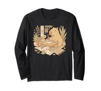 Cute Capybara Turtle Friends Sharing Japanese Ramen Noodles Long Sleeve T-Shirt