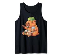 Cute Capybara Turtle Sushi Nigiri Bubble Tea Anime Food Tank Top