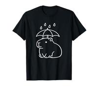 Cute Capybara Umbrella Rainy Day Cozy Calm Lover T-Shirt