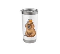 Cute Capybara Water Pig with Orange Stainless Steel Insulated Tumbler