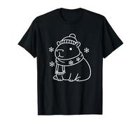 Cute Capybara Winter Beanie Scarf Cozy Calm Lover T-Shirt