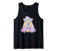 Cute Capybara Winter Portrait Animal Lover Graphic Pastel Tank Top