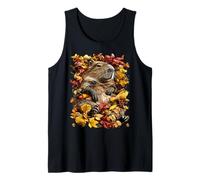 Cute Capybara with Autumn Leaves Fall Season Vibes Animal Tank Top