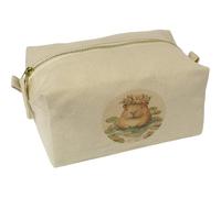 'Cute Capybara with Floral Crown' Canvas Wash Bag/Makeup Case (CS00043774)