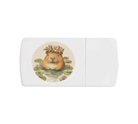 'Cute Capybara with Floral Crown' Pill Box with Tablet Splitter (PI00034354)