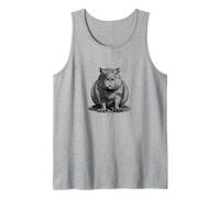 Cute Capybara with Pink Nose, Vintage Minimalist Line Art Tank Top