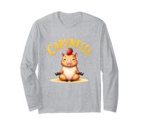Cute Capybara with Strawberry Illustration Long Sleeve T-Shirt