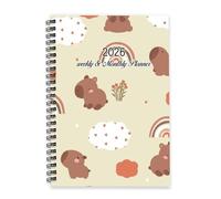 Cute Capybaras 2026 Planner Diary A5 To Do List Notebook Diaries 2026 Diary Womens Journal for University Student Week To View Monthly Year Planner with Dotted Line Note Page Slim
