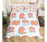 Cute Capybaras Comforter Cover for Kids,Funny Rodent Animals Bedding Set Single Size for Teens Boys Girls,Westurn Mexican Cactus Duvet Cover American Wild West Desert Quilt Cover Cowboy Style Decor