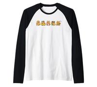 Cute Capybaras in a Row Squad Funny Summer Vacation Vibes Raglan Baseball Tee