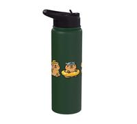 Cute Capybaras in a Row Squad Funny Summer Vacation Vibes Stainless Steel Insulated Water Bottle
