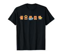 Cute Capybaras in a Row Squad Funny Summer Vacation Vibes T-Shirt