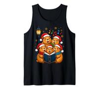 Cute Capybaras Reading Books Fun Animal Capybara Christmas Tank Top