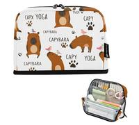 Cute Capybaras Yoga Poses Pencil Case Zipper Pouch Large Pencil Bags Storage Teen Girls Pen Pouch Boy Teacher Kids Stationery Back to School Supply