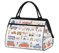 Cute Car Airplane Travel Duffle Bag for Women Men Kids Boys Girls Weekend Overnight Bags 24 L Holdall Tote Cabin Bag for Sports Gym Yoga