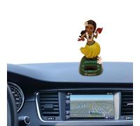 Cute Car Dashboard Accessories,Hawaii Girl Car Decor Oscillating Figures | Collectible Figurines, Solar Powered Dashboard Ornaments, Desk Decor, Accessory