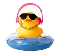 Cute Car Ornaments for Dashboard and Ventilation Car Kit with Rubber Duck - | Includes a Mini Swim Ring, Sunglasses, Necklace and Hat, Car Interior Decoration