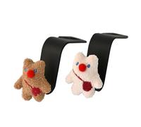 Cute Car Seat Headrest Hook 2 or 4 Pack Hanger Storage Organizer Universal for Handbag Purse Coat fit Universal Vehicle Car Black