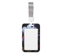 Cute Card Badge Holder - Beautiful Flowers 1 Print Stylish Vertical ID Card Name Badge Holder