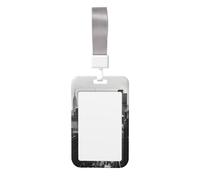Cute Card Badge Holder - Black and White New York Print Stylish Vertical ID Card Name Badge Holder